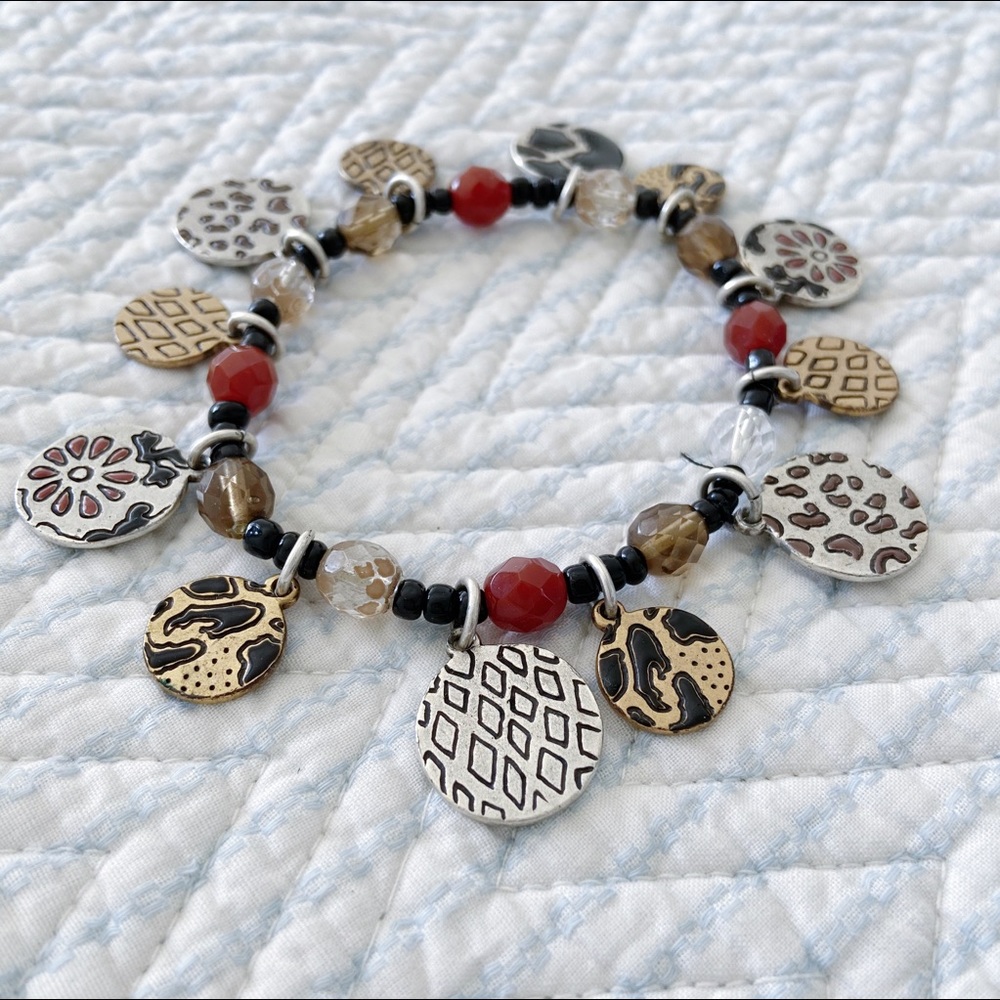 Animal print beaded hand made bracelet